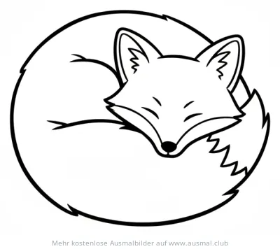 Schlafender Fuchs Ausmalbild