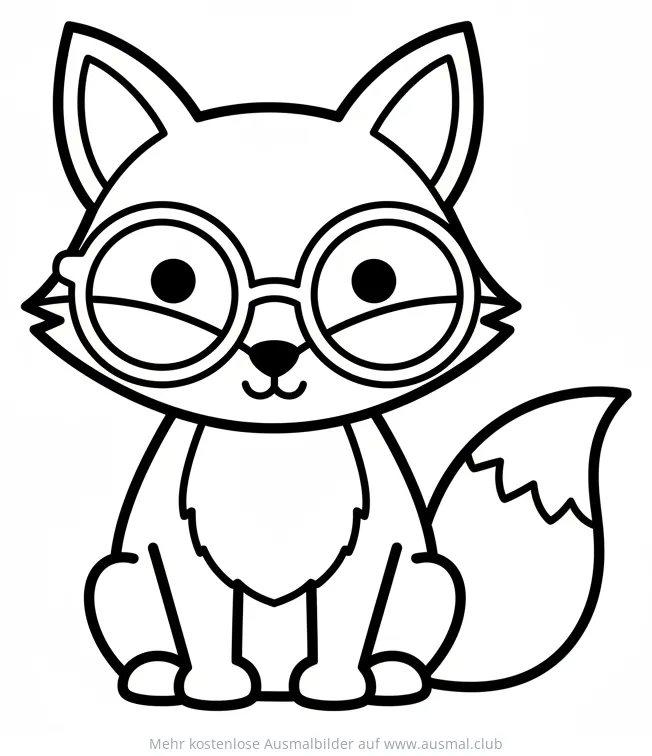 Fuchs mit Brille Ausmalbild