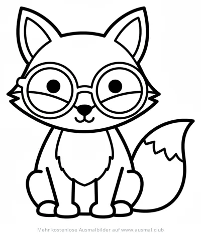 Fuchs mit Brille Ausmalbild