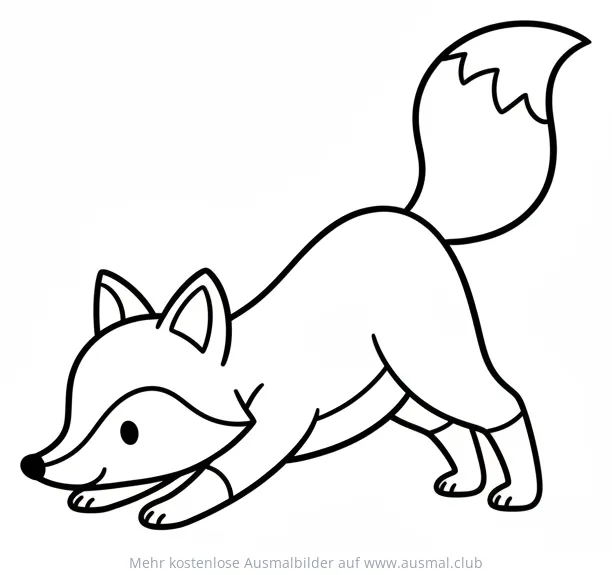 Fuchs in Yoga-Pose Ausmalbild