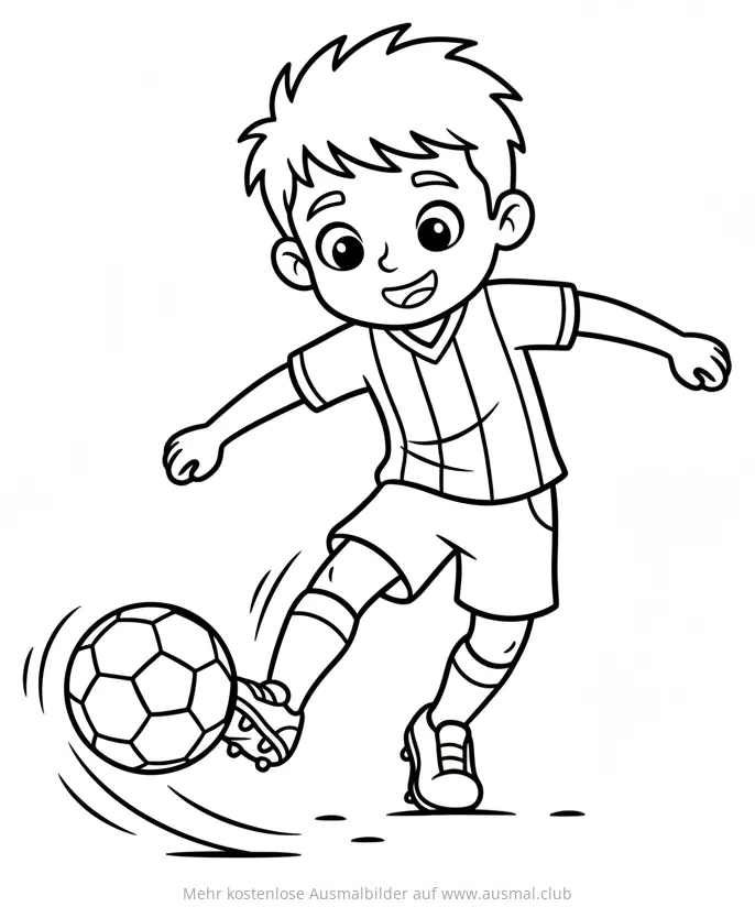 Fußballspieler beim Schießen Ausmalbild