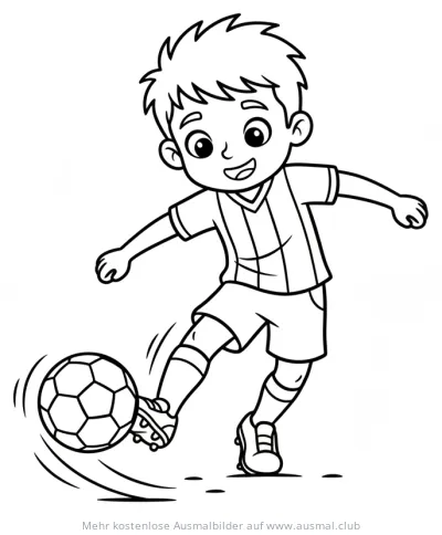 Fußballspieler beim Schießen Ausmalbild