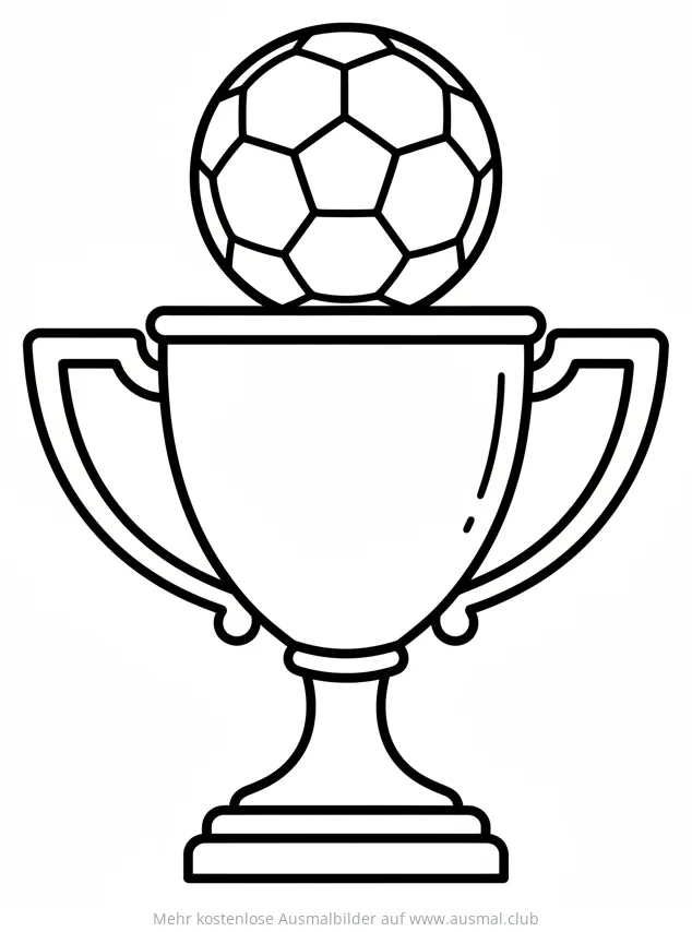Fußball auf Pokal Ausmalbild
