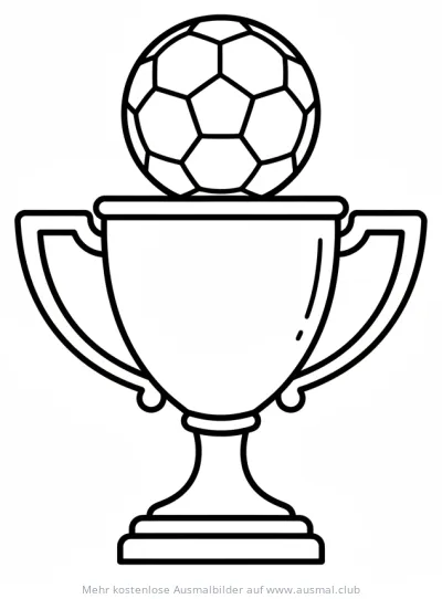 Fußball auf Pokal Ausmalbild