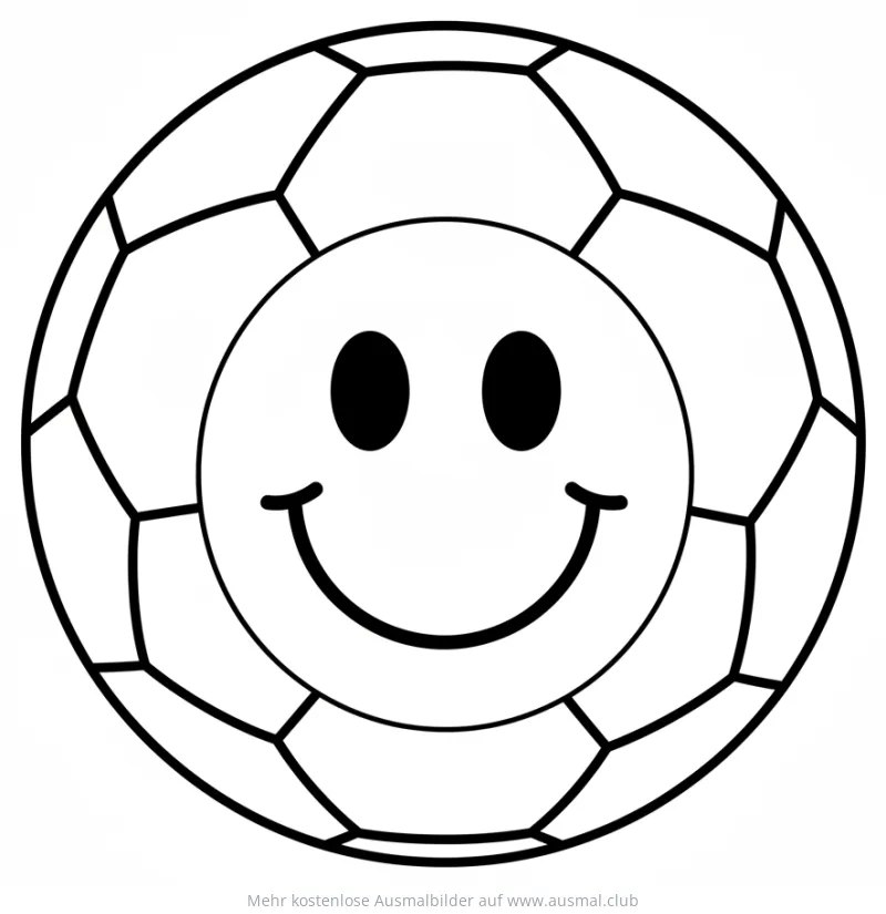 Fußball Smiley Ausmalbild