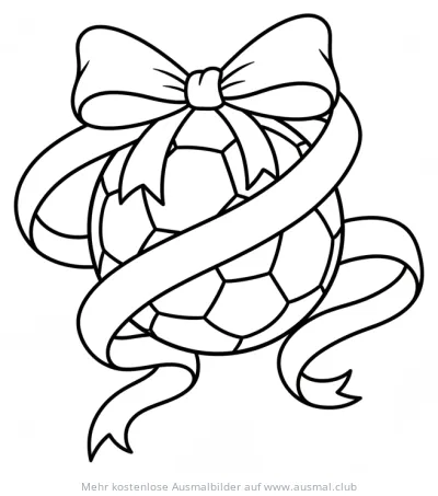 Fußball mit Schleife Ausmalbild
