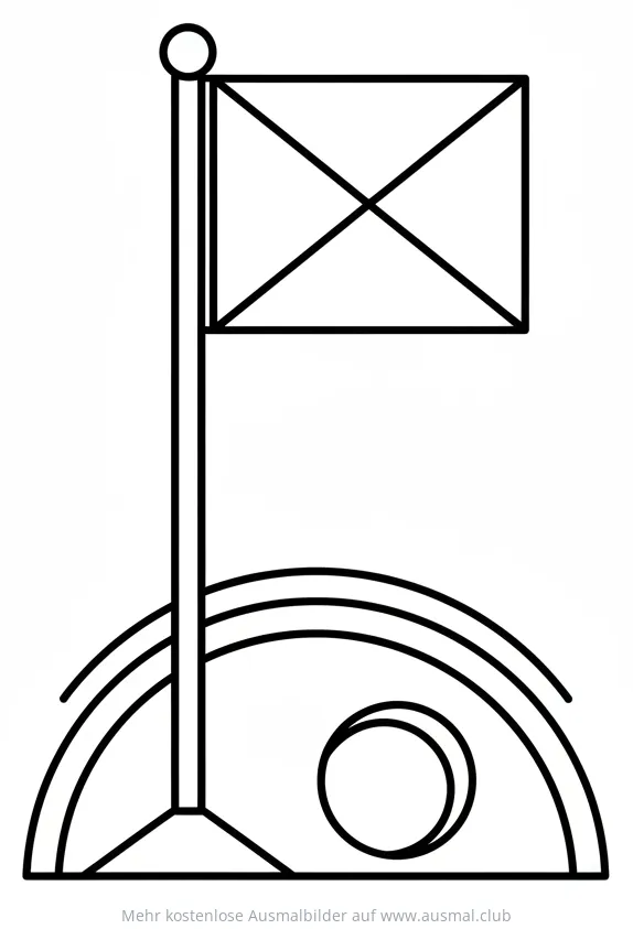 Eckfahne auf Fußballplatz Ausmalbild