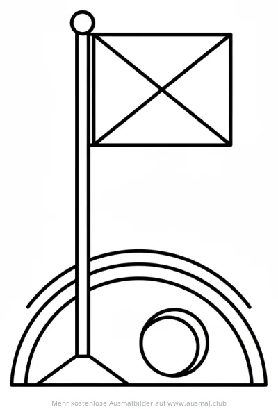 Eckfahne auf Fußballplatz Ausmalbild