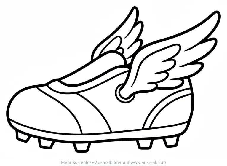 Fußballschuh mit Flügeln Ausmalbild