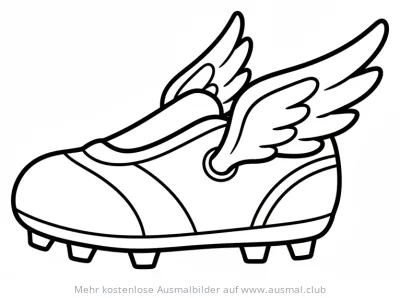 Fußballschuh mit Flügeln Ausmalbild