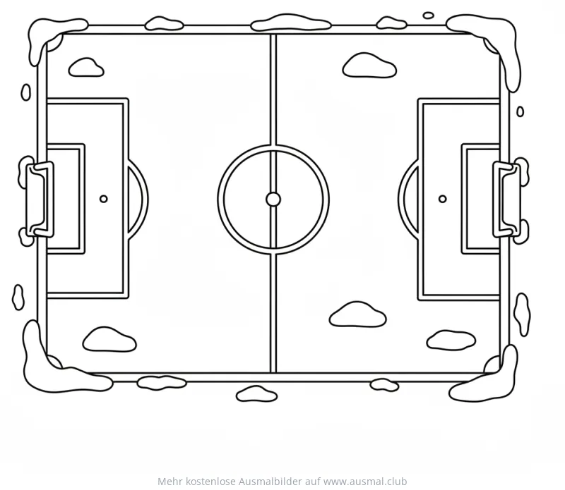 Fußballfeld Ausmalbild mit Schnee