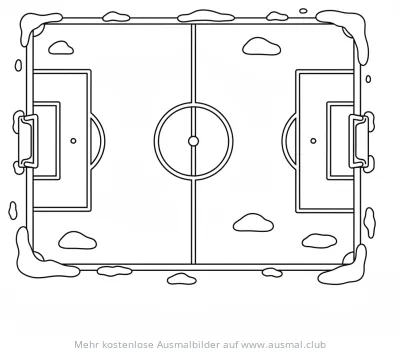 Fußballfeld Ausmalbild mit Schnee