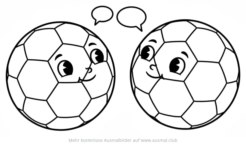 Zwei sprechende Fußballgesichter Ausmalbild