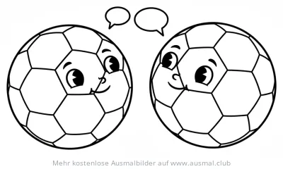 Zwei sprechende Fußballgesichter Ausmalbild