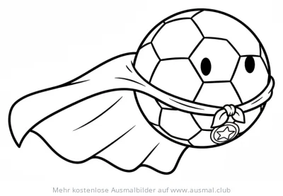 Superball mit Superhelden-Umhang Ausmalbild