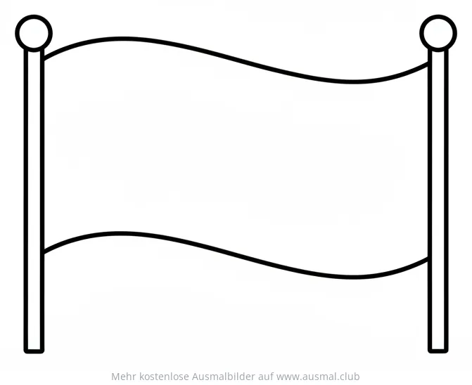 Leeres Banner zwischen Pfosten Ausmalbild