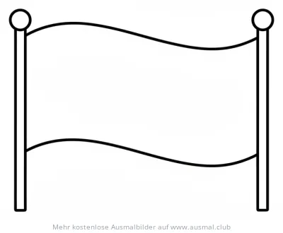 Leeres Banner zwischen Pfosten Ausmalbild