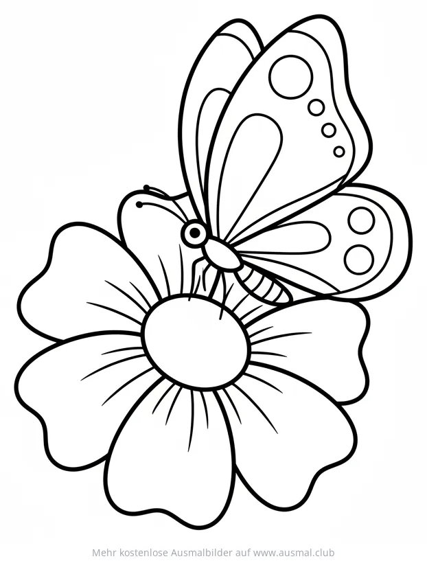 Schmetterling auf Blume Ausmalbild