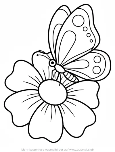 Schmetterling auf Blume Ausmalbild