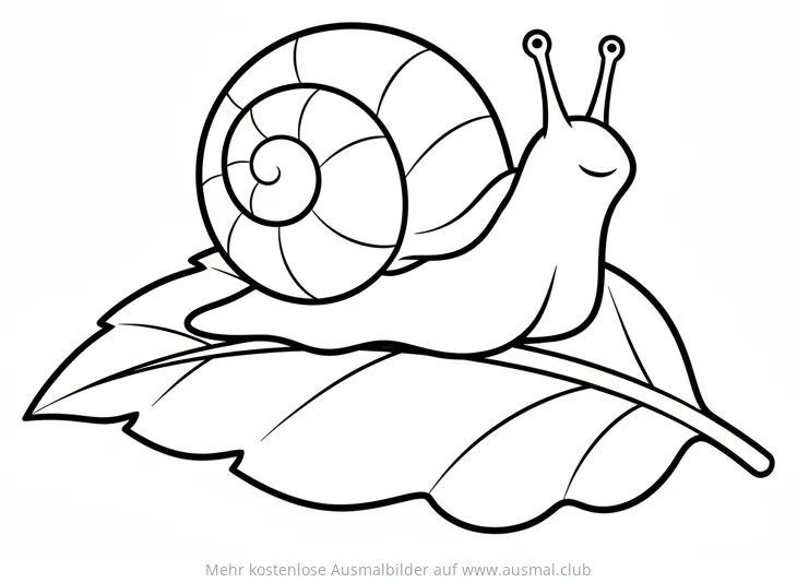 Schnecke auf Blatt Ausmalbild