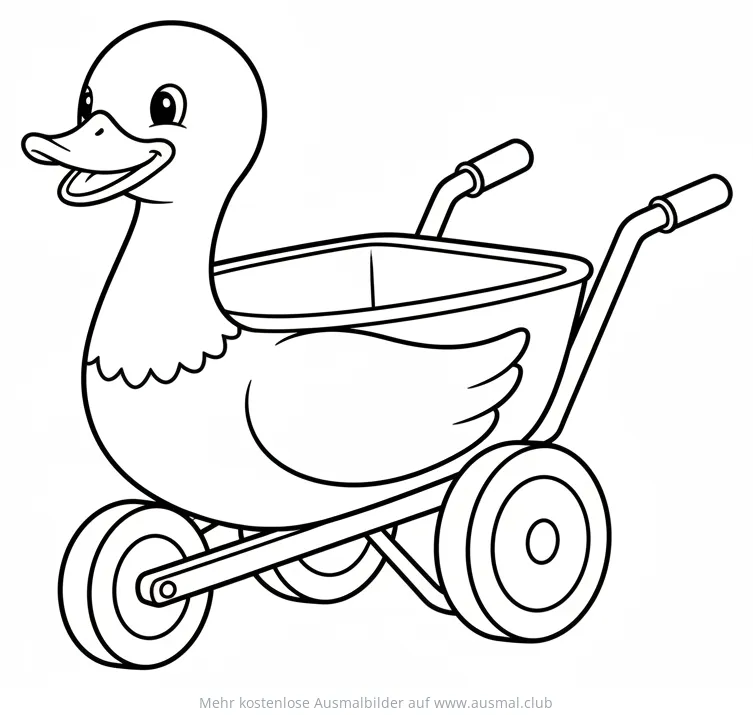 Enten-Schubkarre Ausmalbild