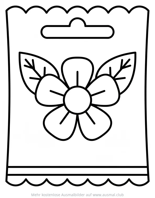 Samentüte mit stilisierter Blume Ausmalbild