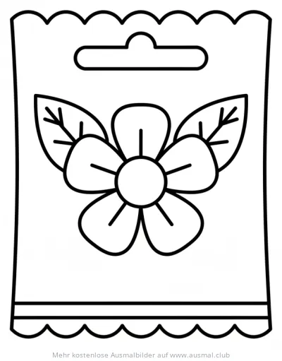 Samentüte mit stilisierter Blume Ausmalbild