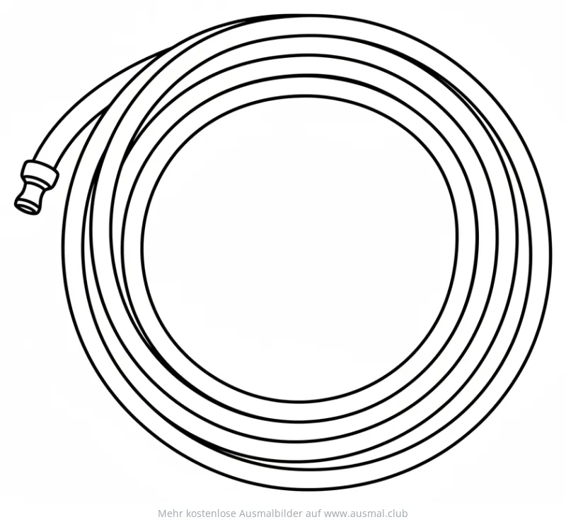 Gartenschlauch aufgerollt Ausmalbild