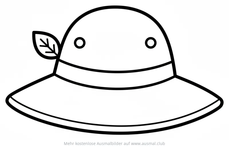 Gartenhut Ausmalbild mit Blatt