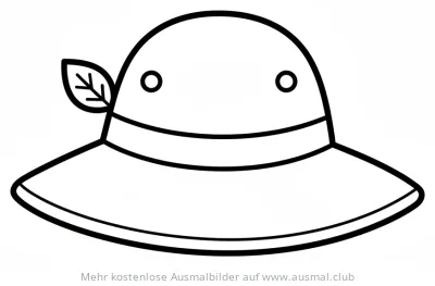 Gartenhut Ausmalbild mit Blatt