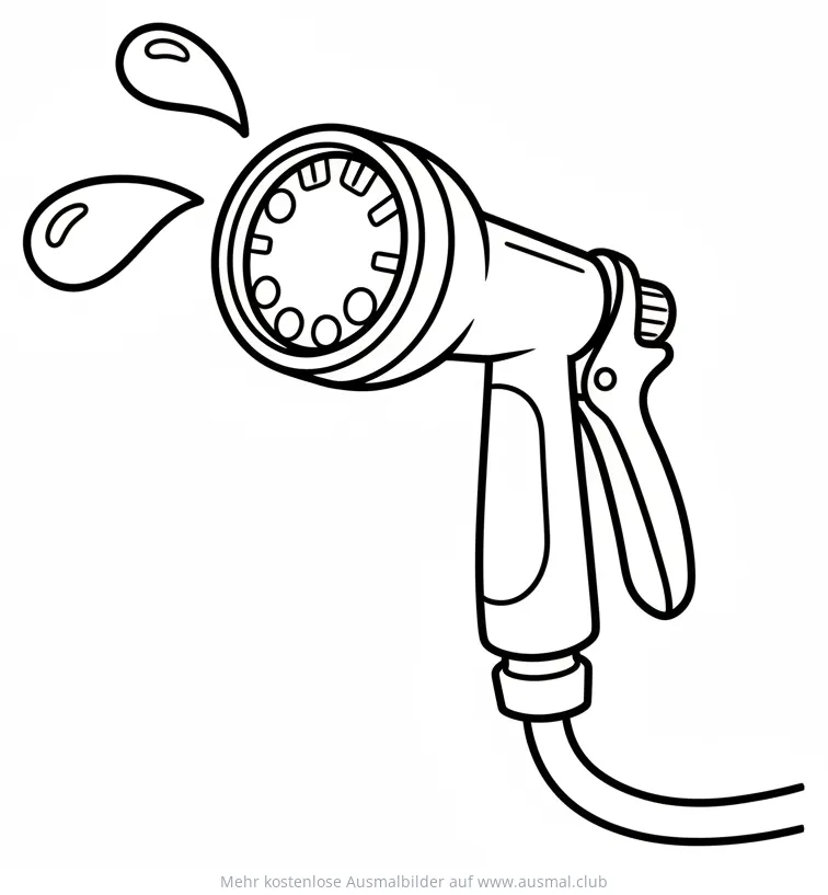 Duschschlauch mit Brausekopf Ausmalbild