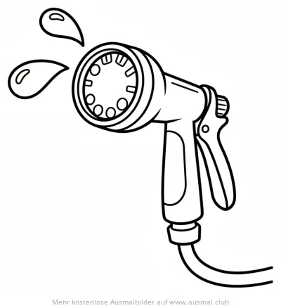 Duschschlauch mit Brausekopf Ausmalbild