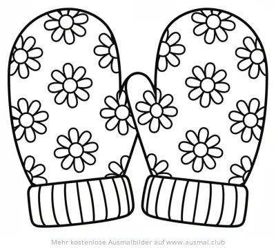 Blumenmuster Gartenhandschuhe Ausmalbild