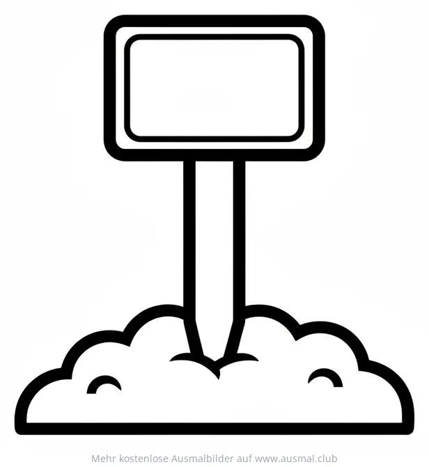 Pflanzenetikett im Beet Ausmalbild