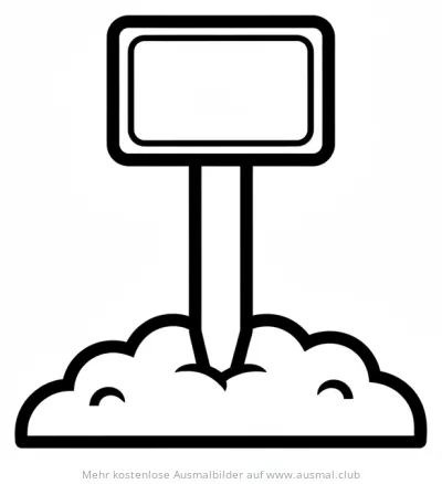 Pflanzenetikett im Beet Ausmalbild