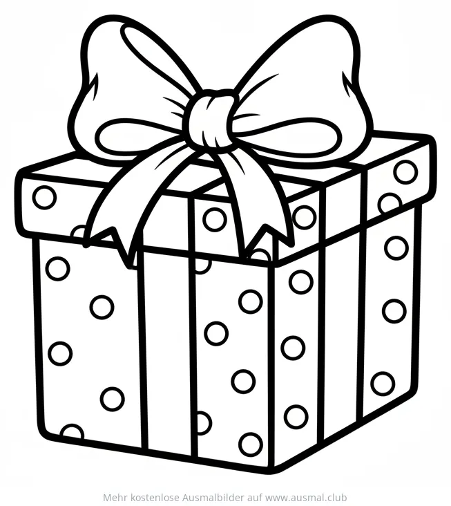 Geschenk mit Schleife Ausmalbild