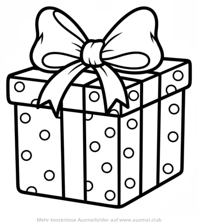 Geschenk mit Schleife Ausmalbild