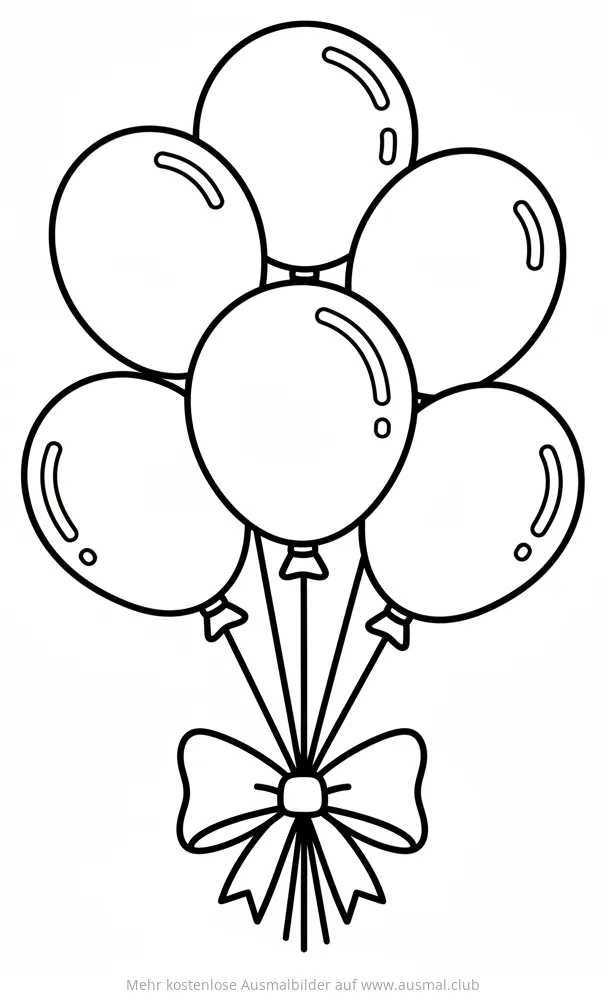 Luftballons mit Schleife Ausmalbild