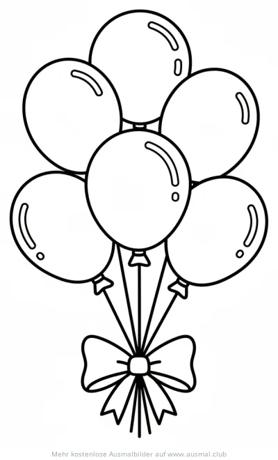 Luftballons mit Schleife Ausmalbild