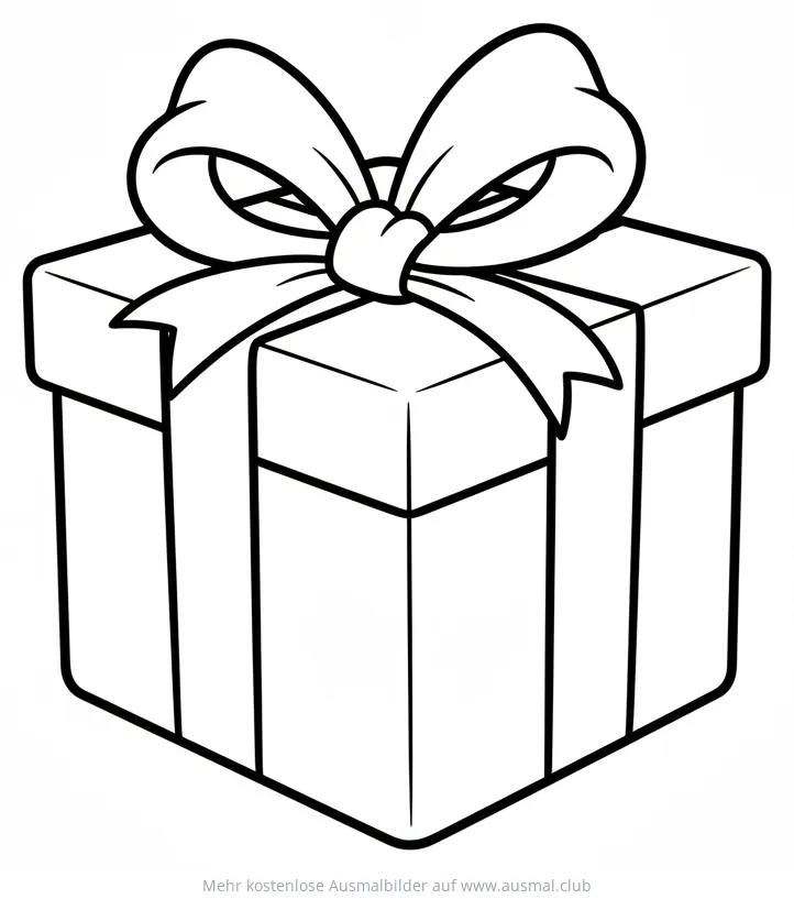 Geschenkbox mit Schleife Ausmalbild