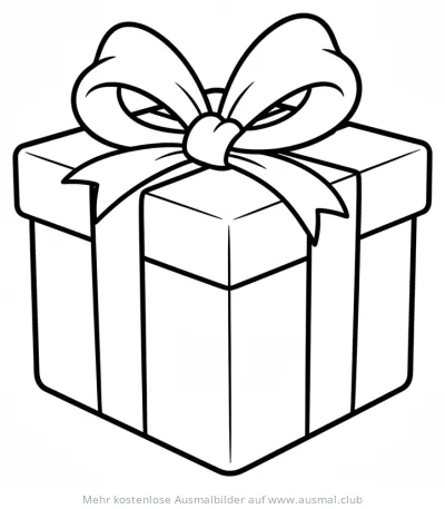 Geschenkbox mit Schleife Ausmalbild