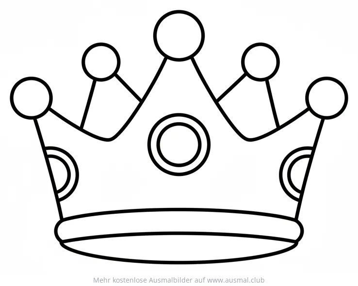 Krone Ausmalbild mit runden Verzierungen
