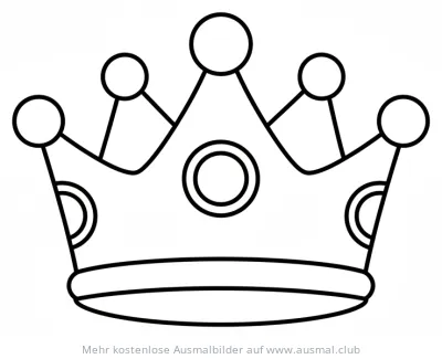 Krone Ausmalbild mit runden Verzierungen