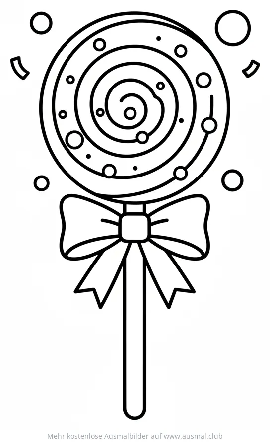 Lutscher mit Schleife Ausmalbild