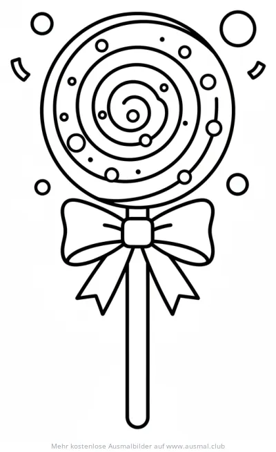 Lutscher mit Schleife Ausmalbild