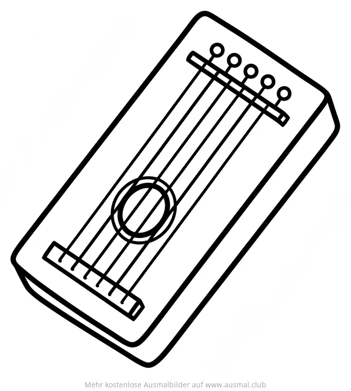 Zither Ausmalbild