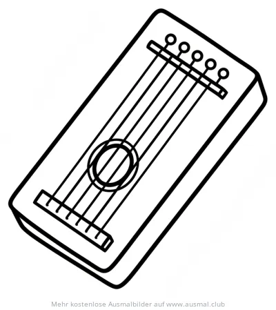 Zither Ausmalbild