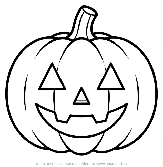 Kürbis Ausmalbild mit Gesicht