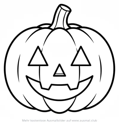 Kürbis Ausmalbild mit Gesicht