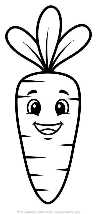 Fröhliche Karotte Ausmalbild